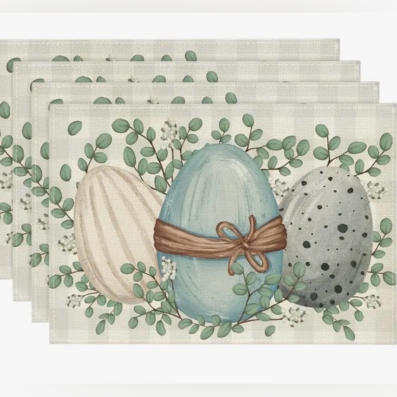 Other - New 4pc Easter placemats Robin Egg Modern Grey Blue Decor cottagecore